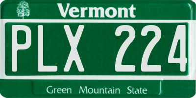 VT license plate PLX224