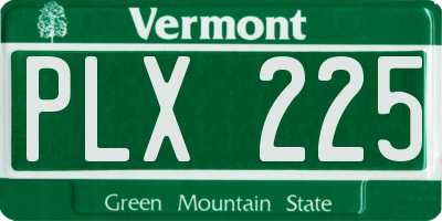 VT license plate PLX225