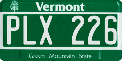 VT license plate PLX226