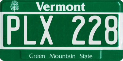 VT license plate PLX228