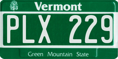 VT license plate PLX229