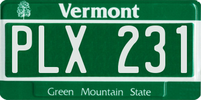 VT license plate PLX231