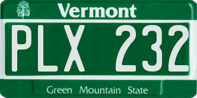 VT license plate PLX232