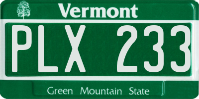VT license plate PLX233
