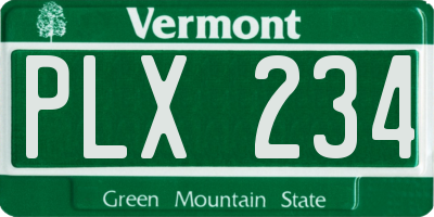 VT license plate PLX234