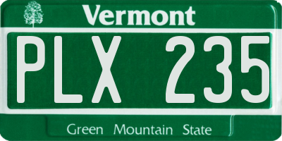 VT license plate PLX235