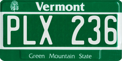 VT license plate PLX236