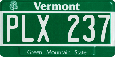 VT license plate PLX237