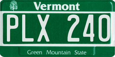 VT license plate PLX240