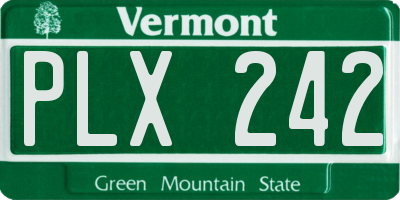 VT license plate PLX242