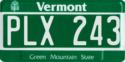 VT license plate PLX243
