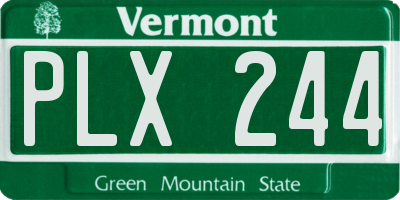VT license plate PLX244
