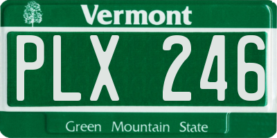 VT license plate PLX246