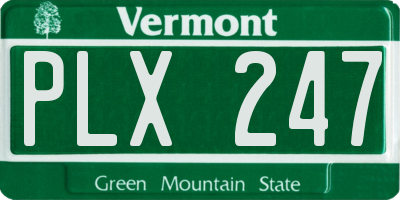 VT license plate PLX247