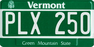 VT license plate PLX250