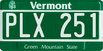 VT license plate PLX251