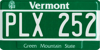 VT license plate PLX252