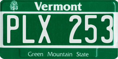 VT license plate PLX253