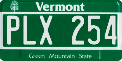 VT license plate PLX254