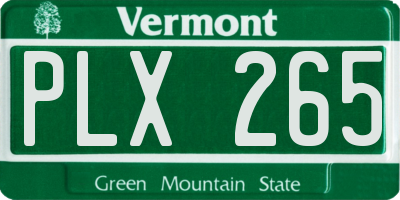 VT license plate PLX265