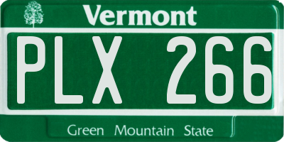 VT license plate PLX266