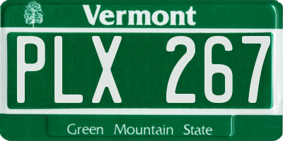 VT license plate PLX267