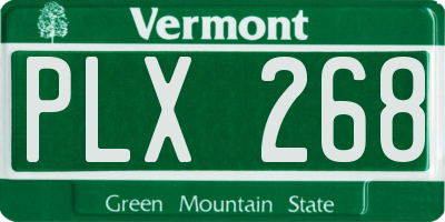 VT license plate PLX268