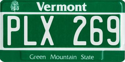 VT license plate PLX269
