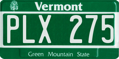 VT license plate PLX275
