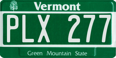 VT license plate PLX277