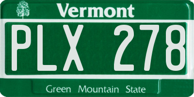 VT license plate PLX278