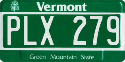 VT license plate PLX279
