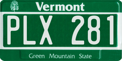 VT license plate PLX281