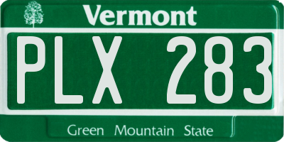 VT license plate PLX283