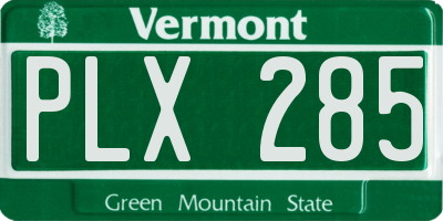 VT license plate PLX285