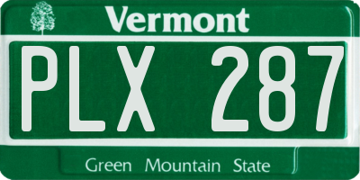 VT license plate PLX287
