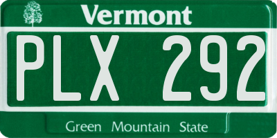 VT license plate PLX292