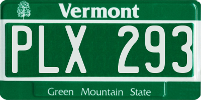 VT license plate PLX293