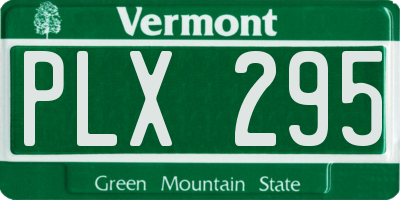 VT license plate PLX295