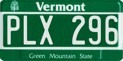 VT license plate PLX296