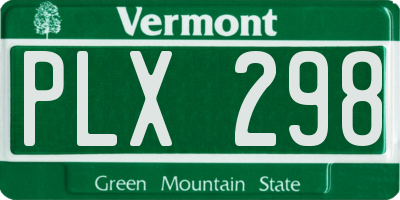 VT license plate PLX298