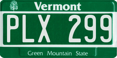 VT license plate PLX299