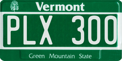 VT license plate PLX300