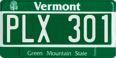 VT license plate PLX301