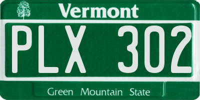 VT license plate PLX302