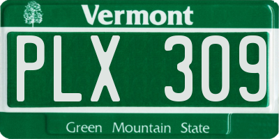 VT license plate PLX309