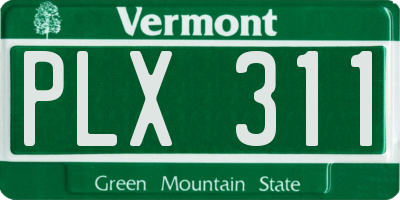VT license plate PLX311