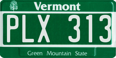 VT license plate PLX313