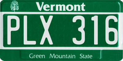 VT license plate PLX316