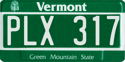 VT license plate PLX317